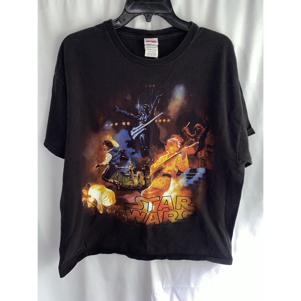 Vtg Y2k Star Wars Rock Band Luke Skywalker Vader Concert XL T Shirt